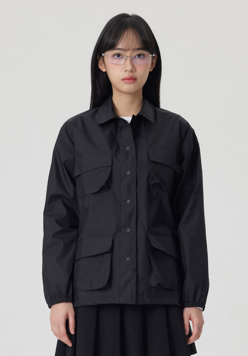 オープンバックワークシャツ