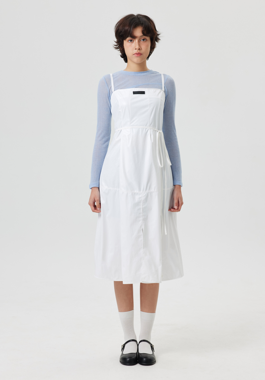 ホワイトパールスリーブレスワンピースエプロン