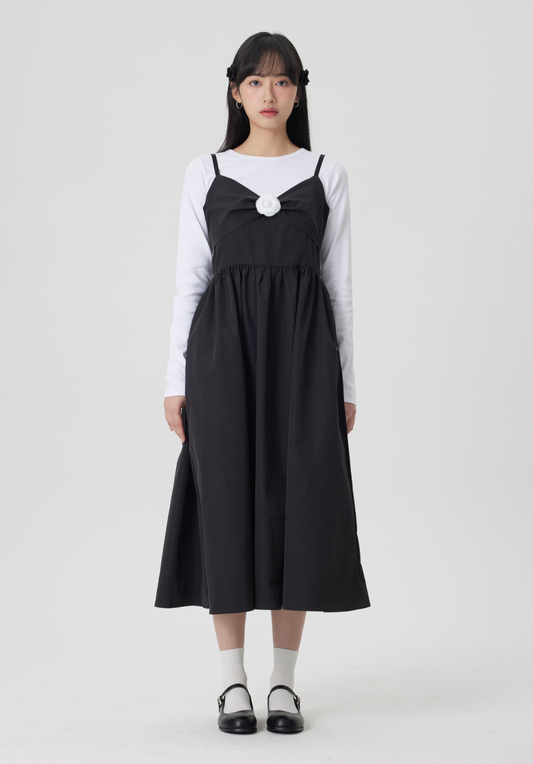 スフレエプロンホワイトコサージュ