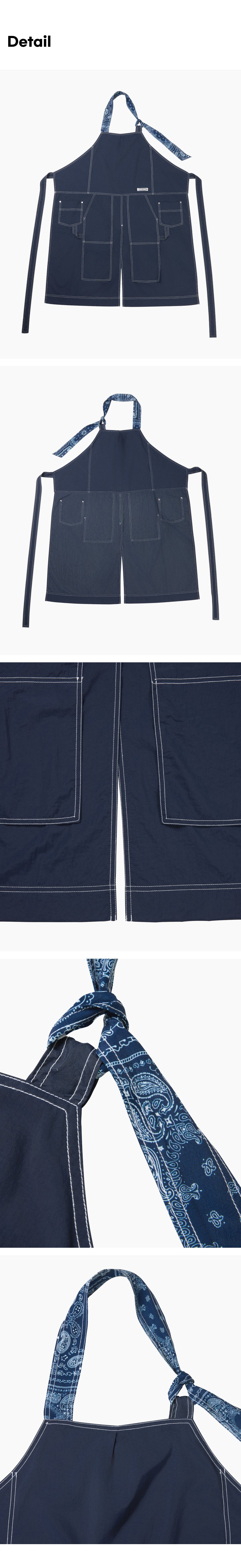 ステッチエプロンブルー