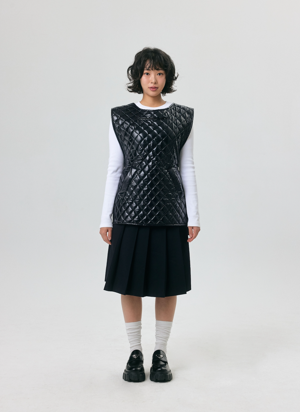 ブラックキルティングベスト