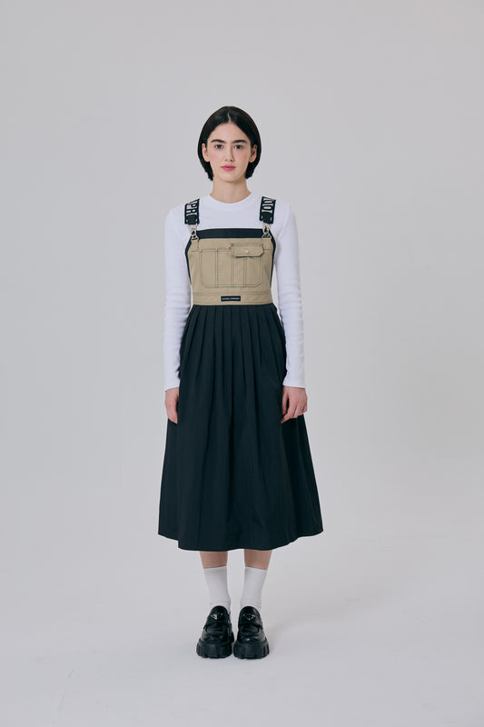 プリーツオーバーロールグラフィックエプロン