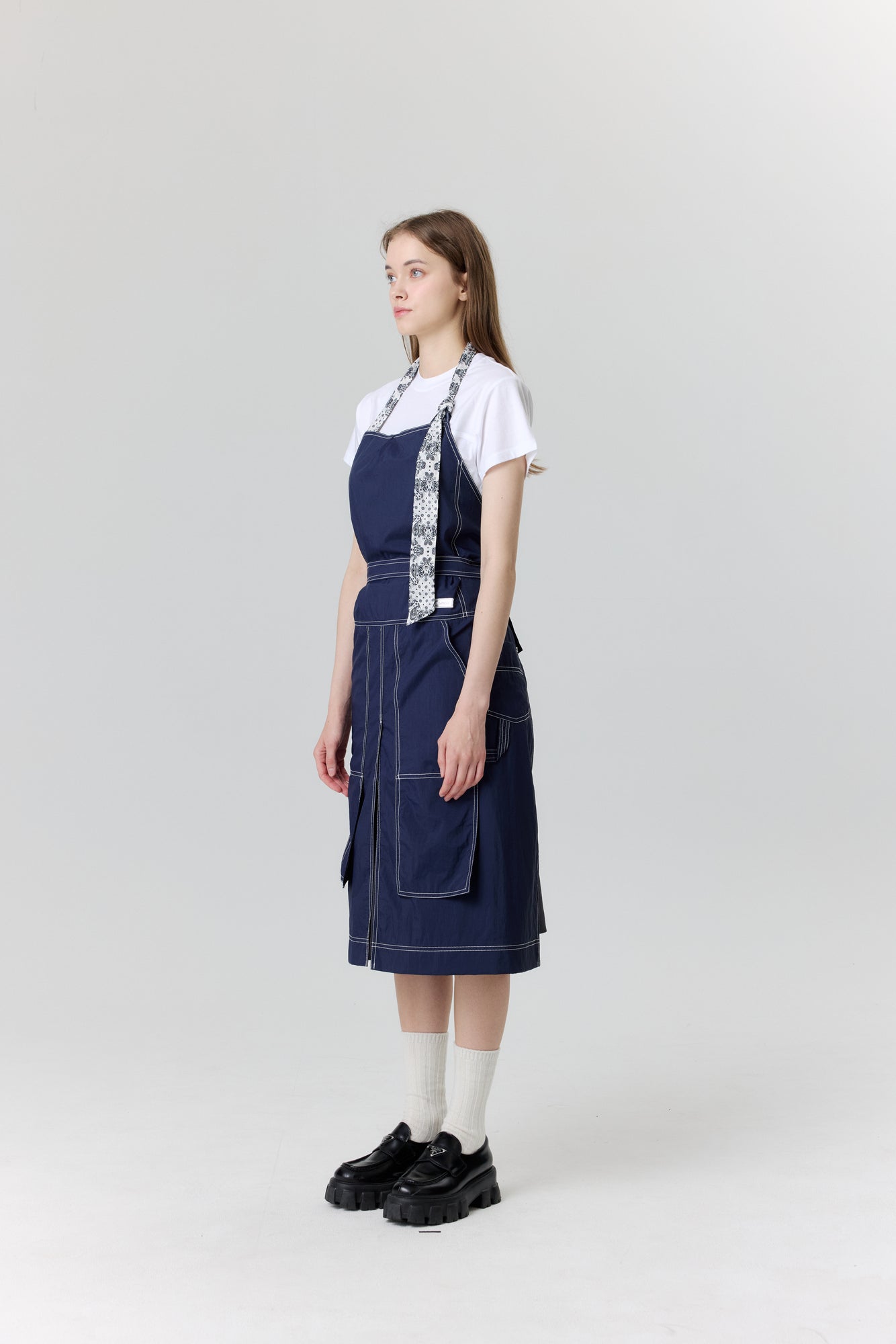 ステッチエプロンホワイト