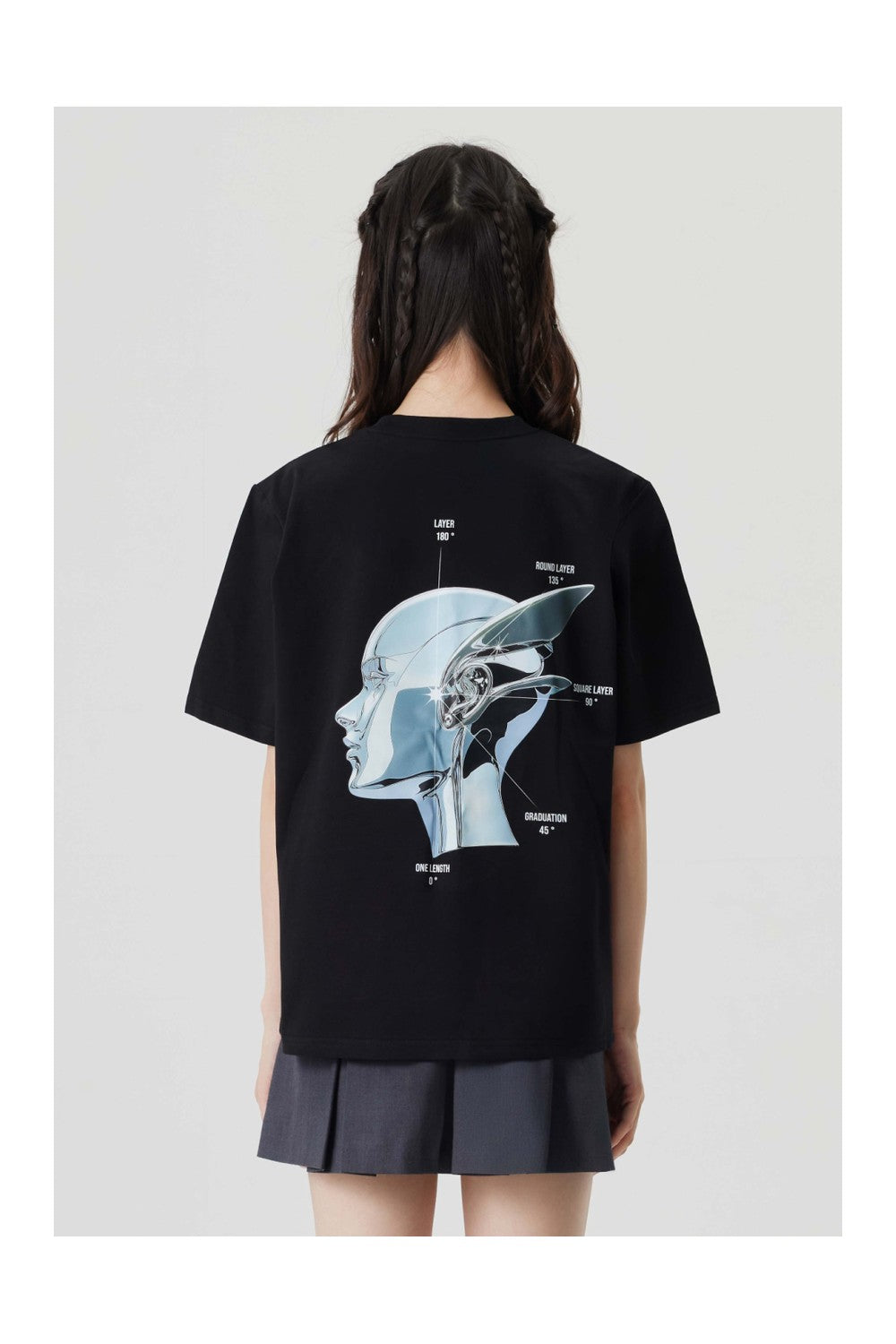 サイバーグラフィックTシャツブラック