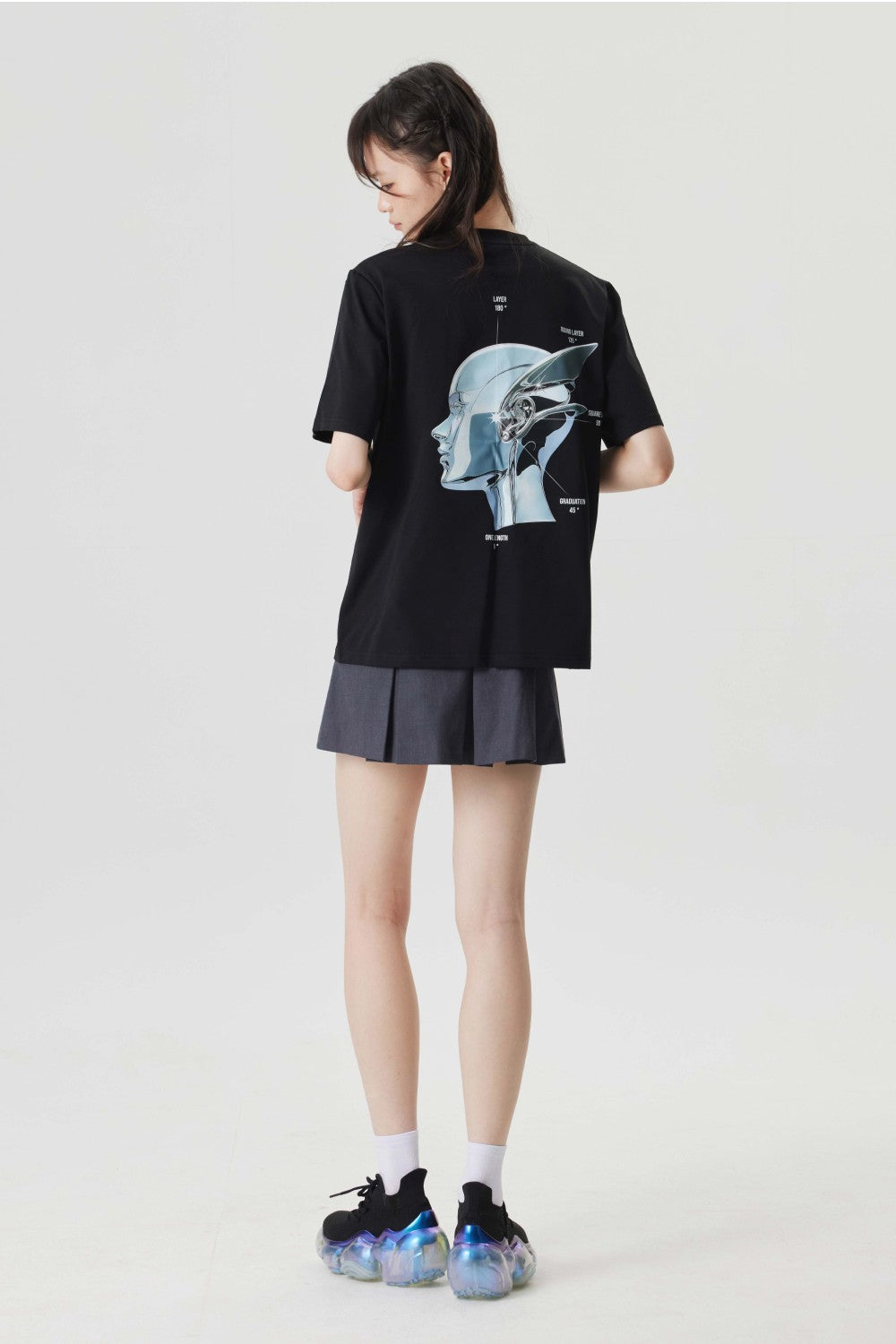 サイバーグラフィックTシャツブラック