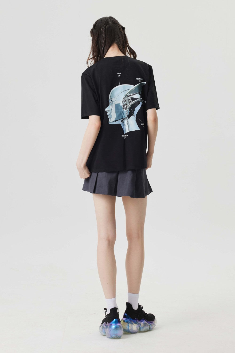 サイバーグラフィックTシャツブラック