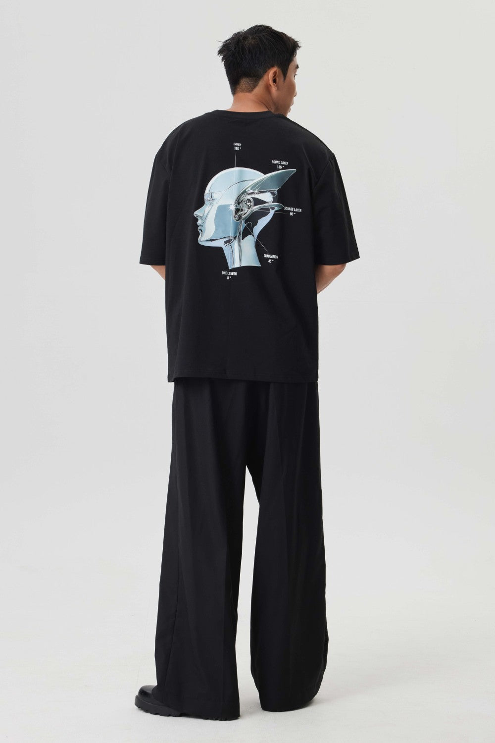 サイバーグラフィックTシャツブラック